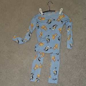 Charming Cartoon Blue Kids Pajama Set